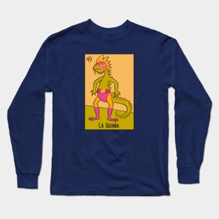 La Iguana // Mexican Luchador Loteria Card Long Sleeve T-Shirt